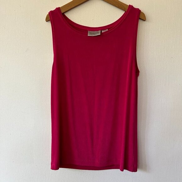 Chicos Travelers Tank Top Womens Small Barbie Pink Slinky Knit Barbiecore - Picture 1 of 5
